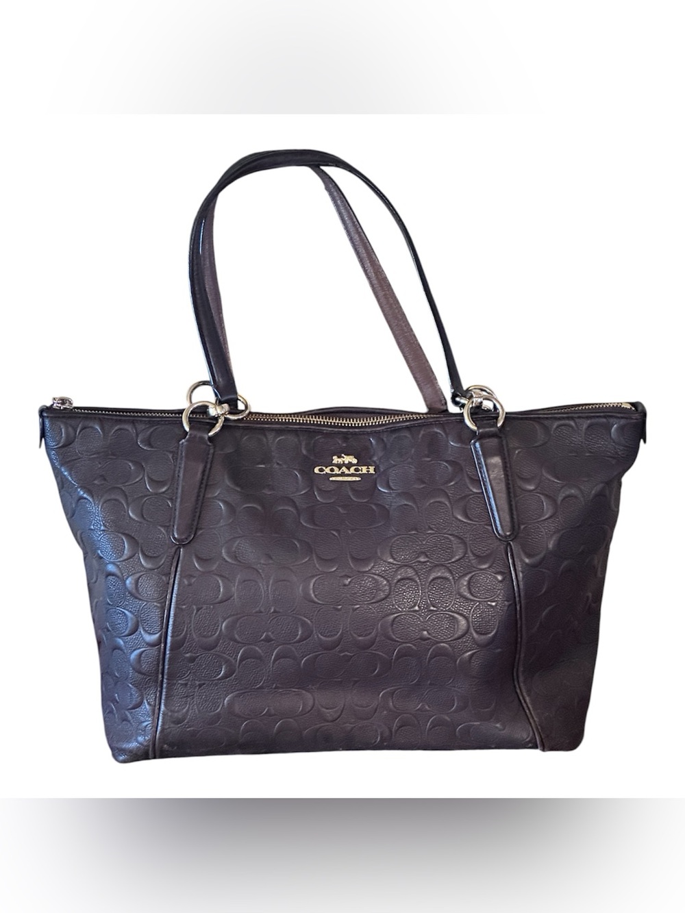 Coach Ava Tote in Signature Debossed Leather.